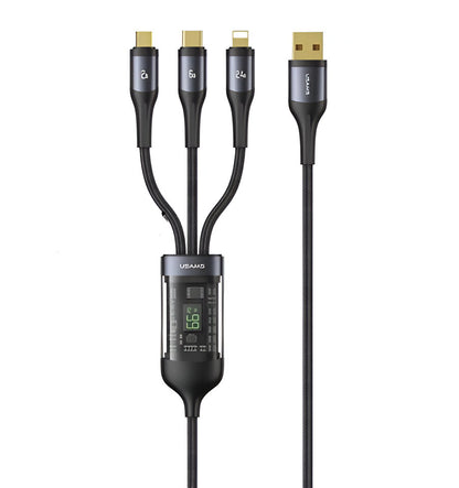 Cable de Datos U83 3 en 1 PD 100W Negro USAMS SJ600